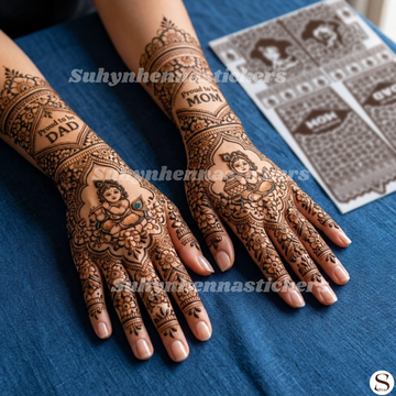God theme baby shower  Full Hand Mehendi Stencil | Detailed God Krishna theme  | SUHYN - L10