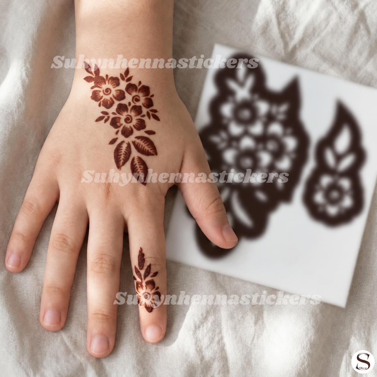 Kids flower mehandi sticker by suhyn- K1