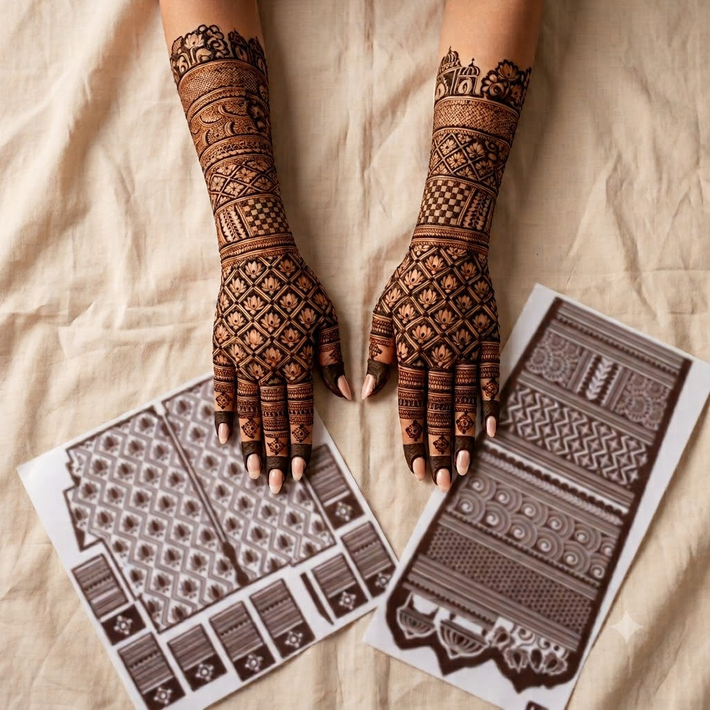 Lotus Bridal Mehendi Stencil By Suhyn - L26
