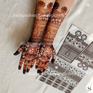 Lotus Engagement Bridal Mehendi Stencils  By Suhyn - L7