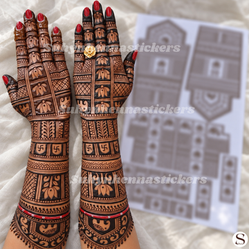 Traditional Full Hand Mehendi Sticker – Lotus Design  By Suhyn - B18