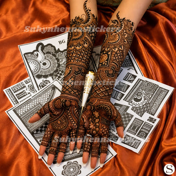 Grand Royal Bridal Mehendi Stencil By Suhyn - L22