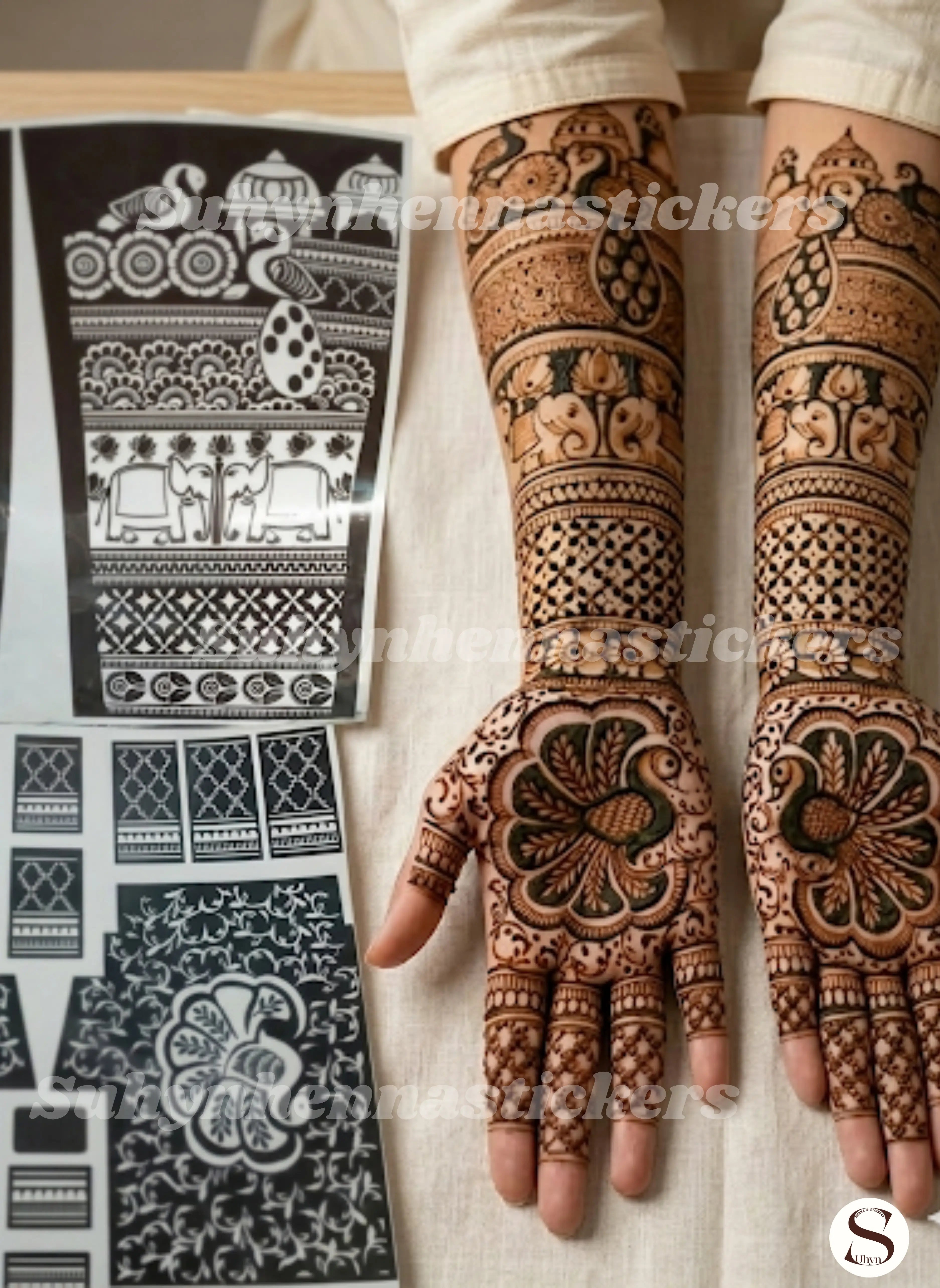 Royal Peacock Heritage Mehendi Stencil