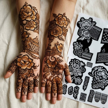 Rose Bloom Luxe Mehendi Sticker for Hands