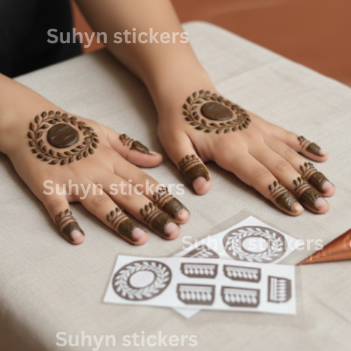 Kids simple floral Mehendi Sticker design for hands by Suhyn
