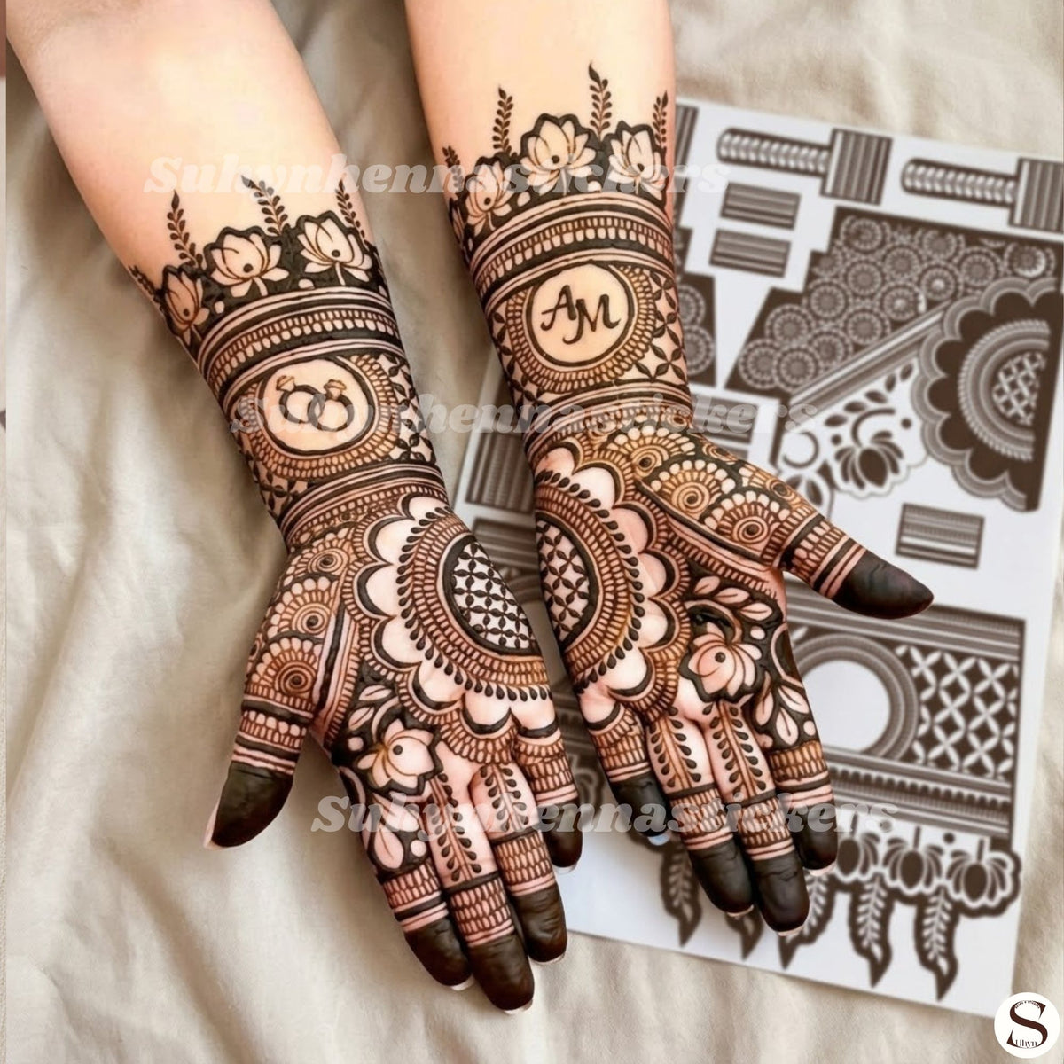Lotus Mandala Engagement Mehendi Stencil By Suhyn - M19