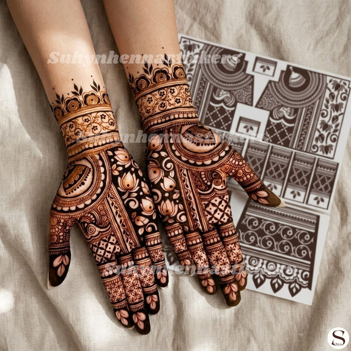 Lotus half hand Mehendi Sticker By Suhyn - M8