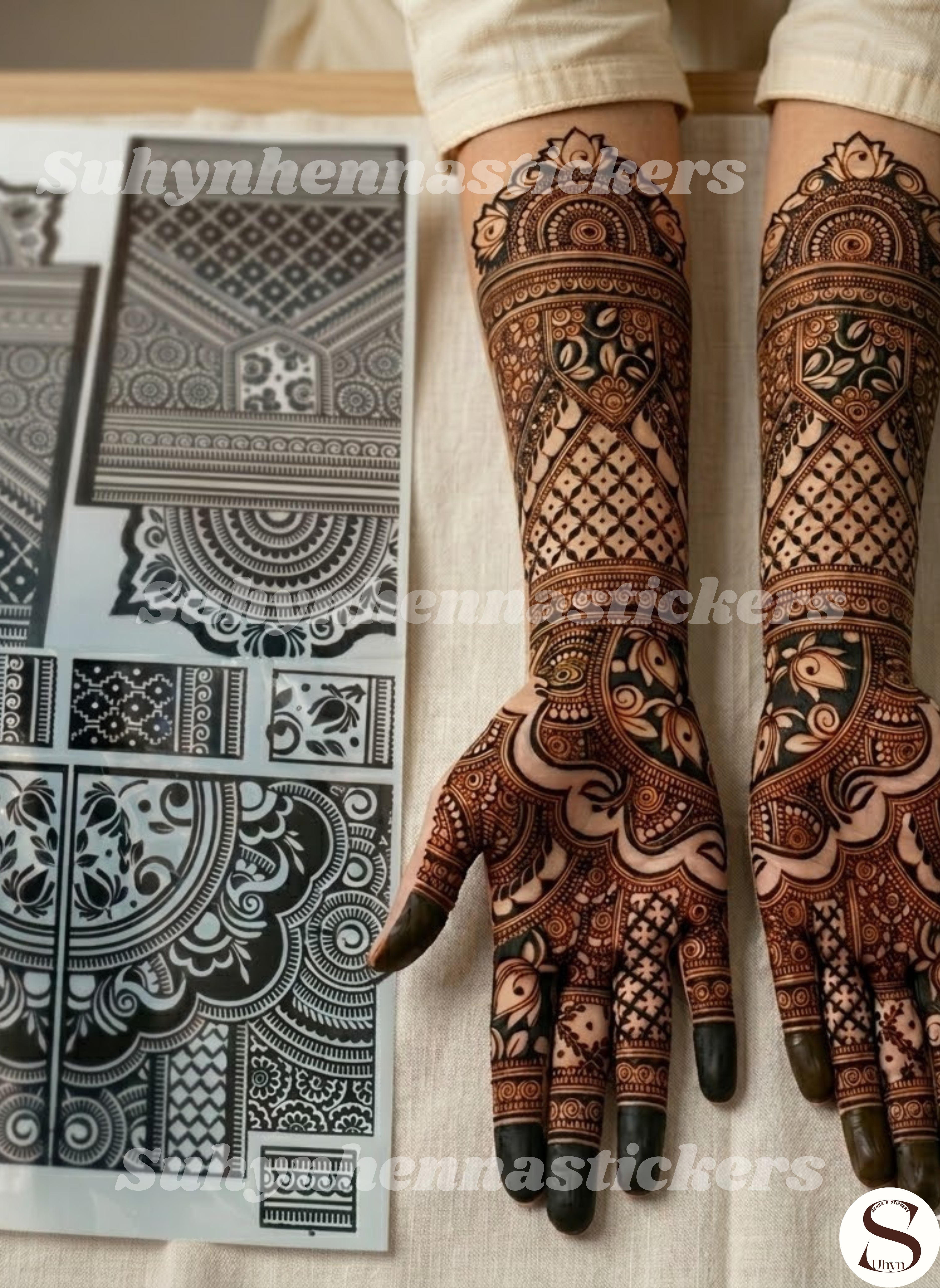Royal Arch Full Hand Mehendi Stencil