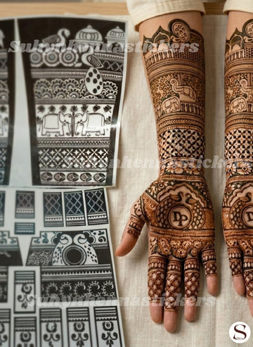 Peacock Heritage Bridal Mehendi Stencil