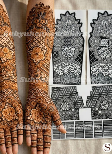 Royal Arabic Full Hand mehendi Sticker By Suhyn - L47