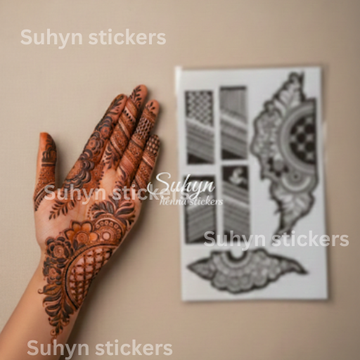 Arabic floral Mehendi Sticker design for hand by Suhyn
