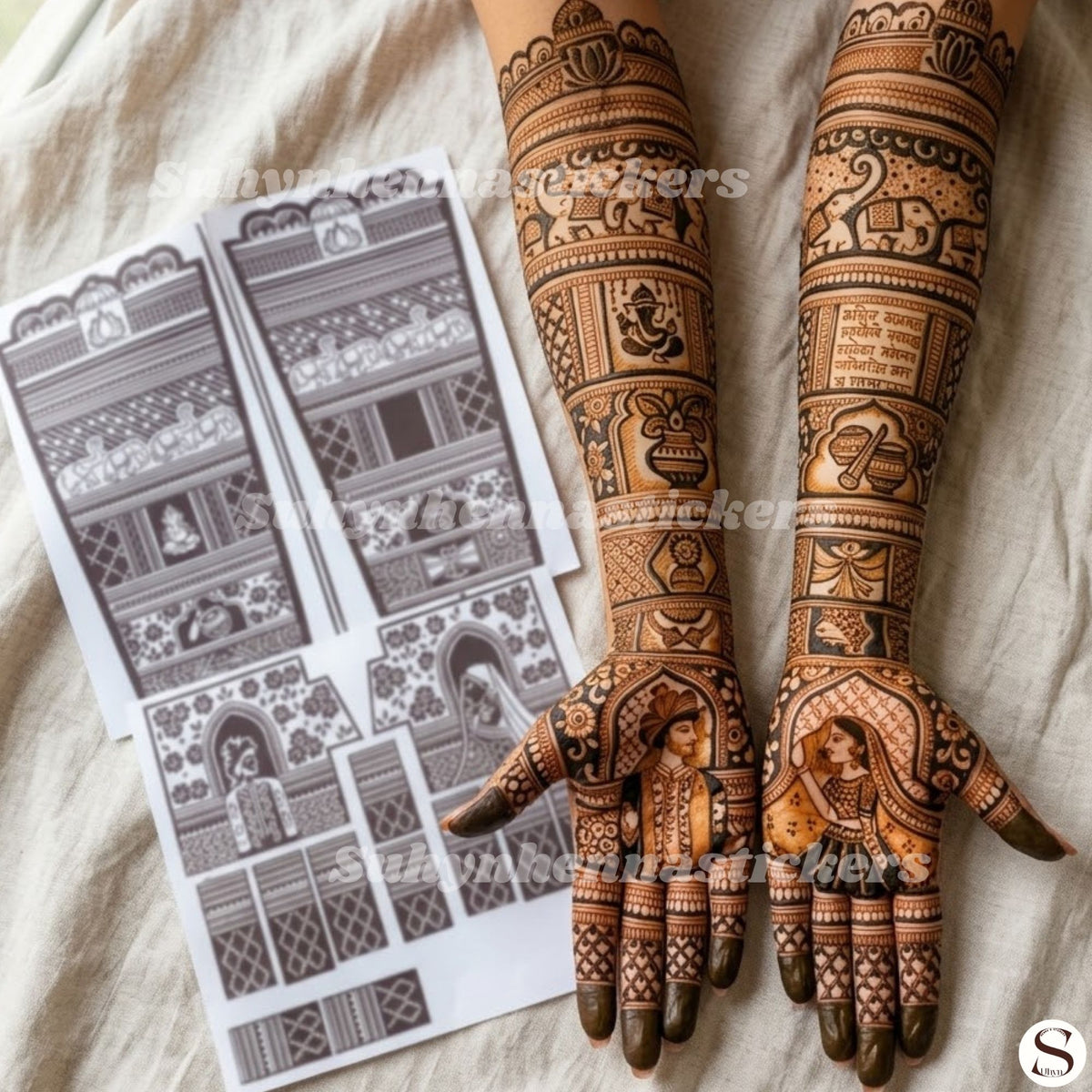 Royal Wedding Story Bridal Mehendi Stencil By Suhyn - L27