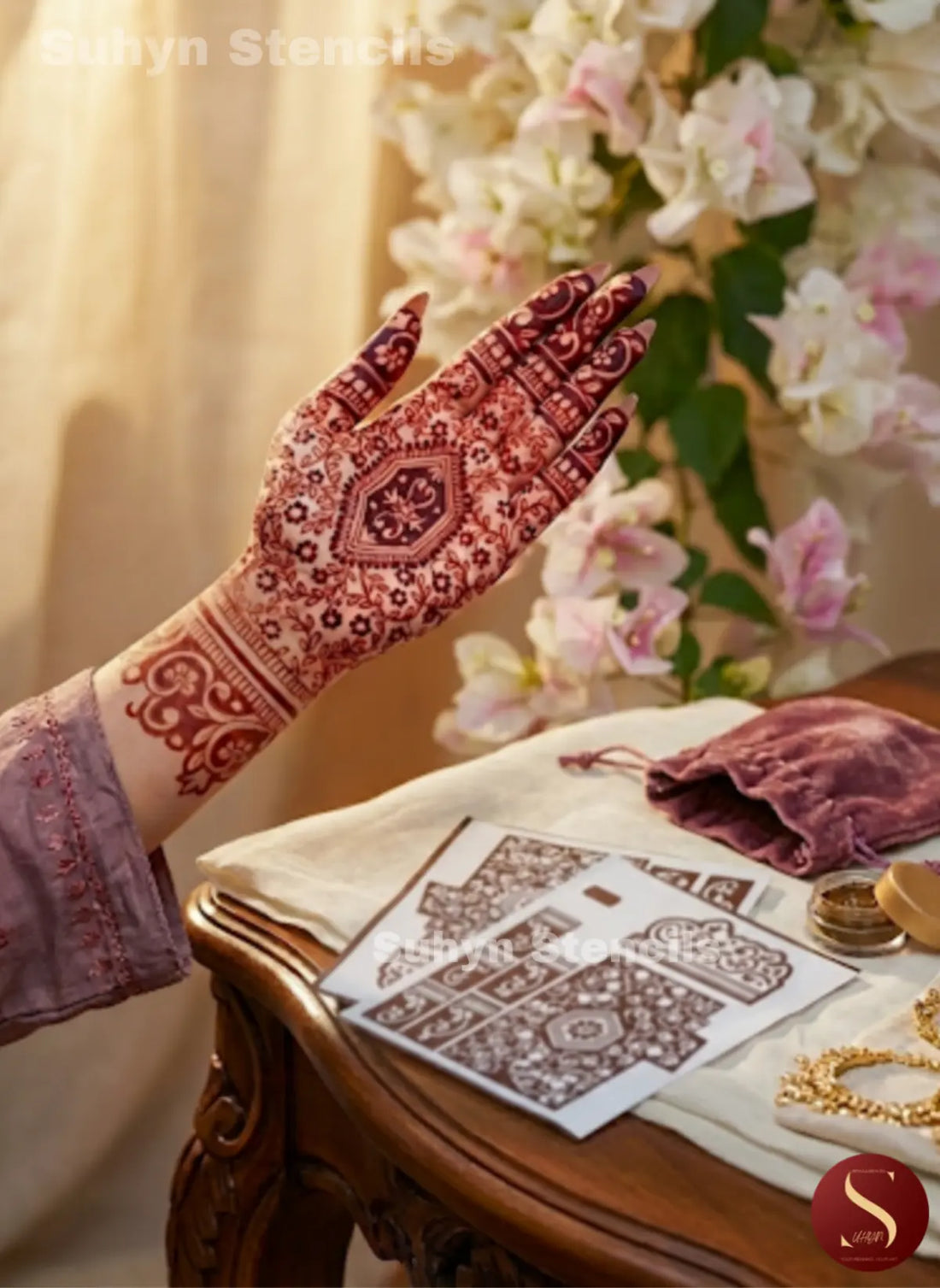 Detailed Arabic Mehendi Sticker design for hand by Suhyn
