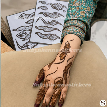 Floating Leaf Arabic Mehendi Stencil By Suhyn - M46