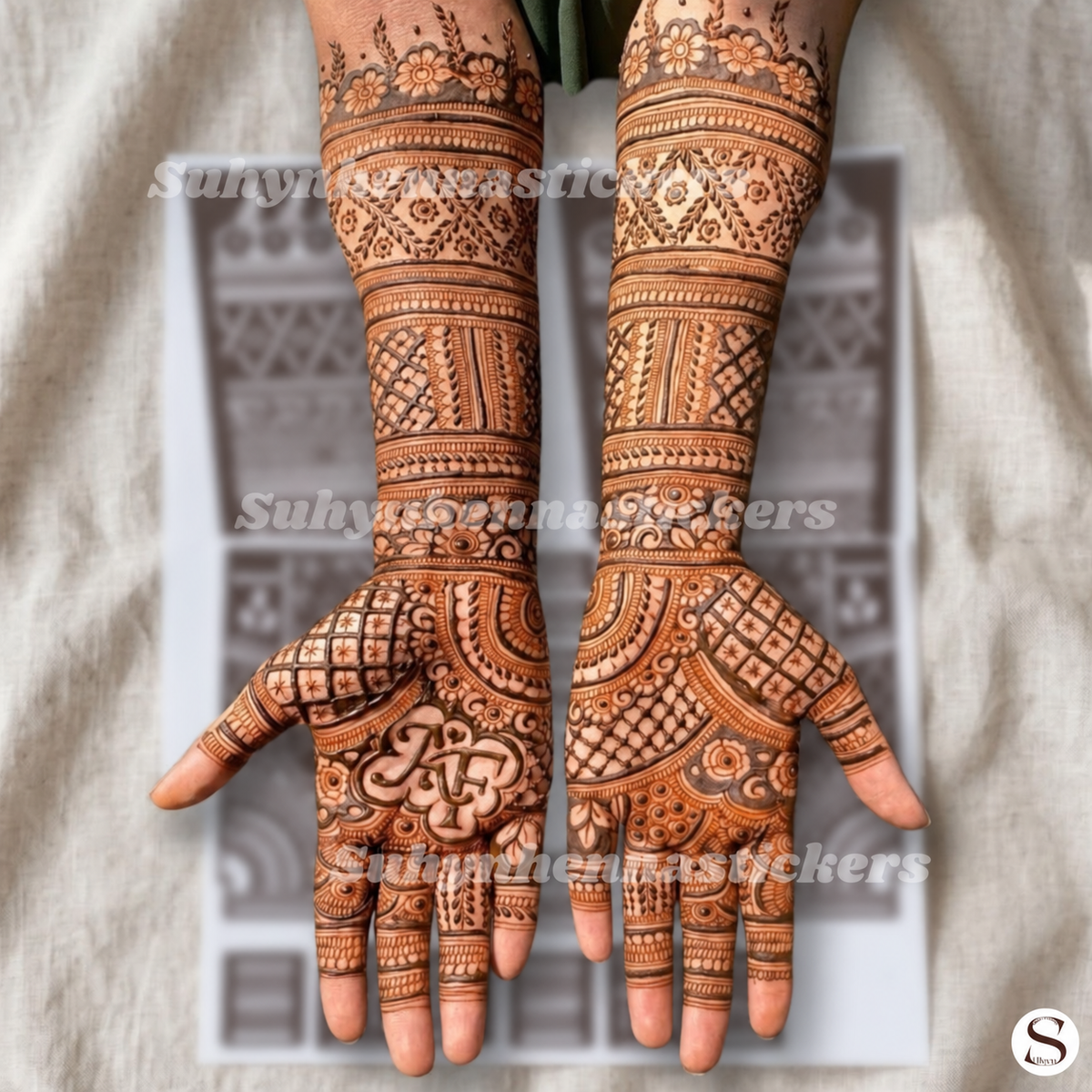 Floral Indo Arabic Bridal Mehendi Stencils  By Suhyn - L16