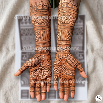 Floral Indo Arabic Bridal Mehendi Stencils  By Suhyn - L16