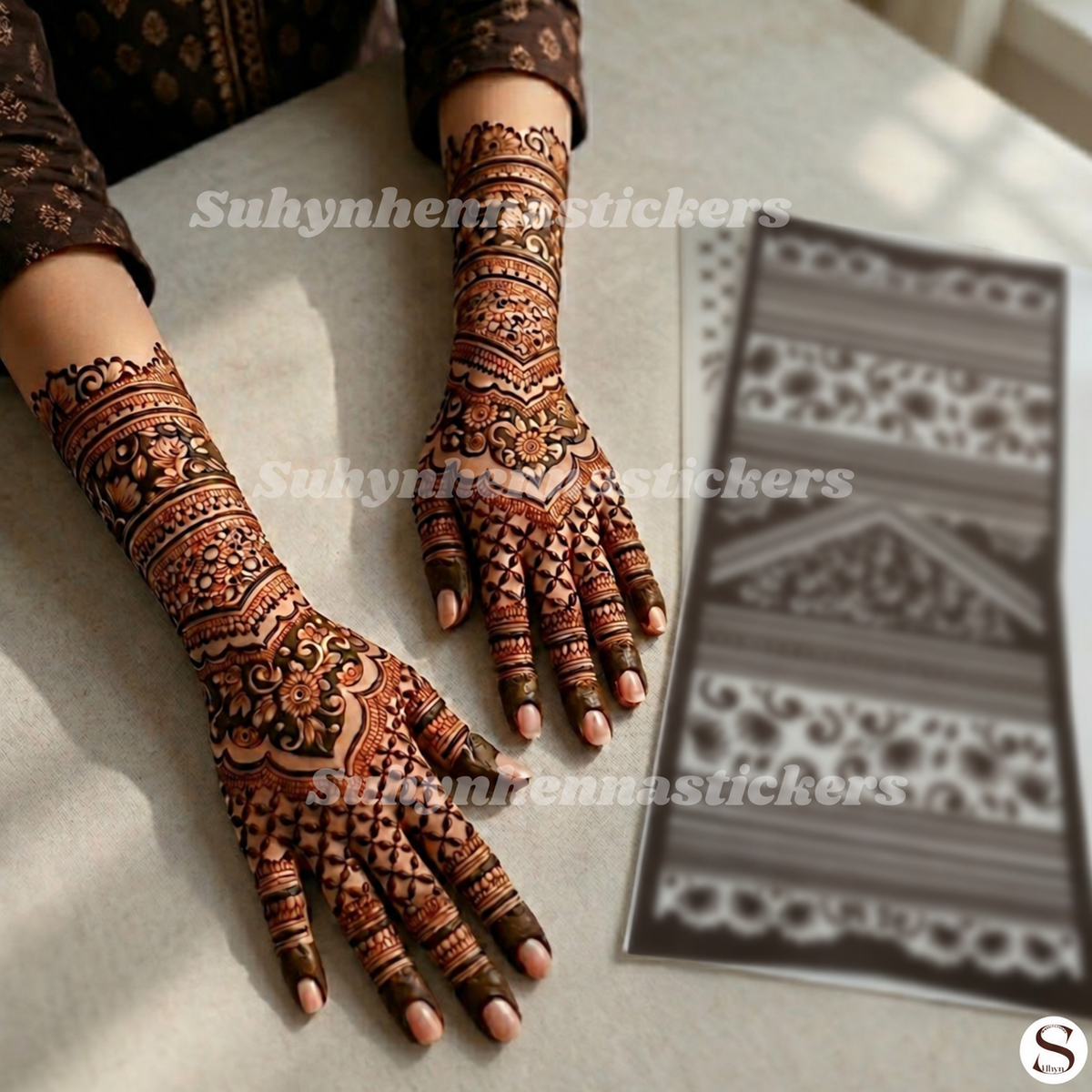 Luxury-Style Bridal Full Hand Mehendi Stencil | Fine Intricate Design | SUHYN- L19