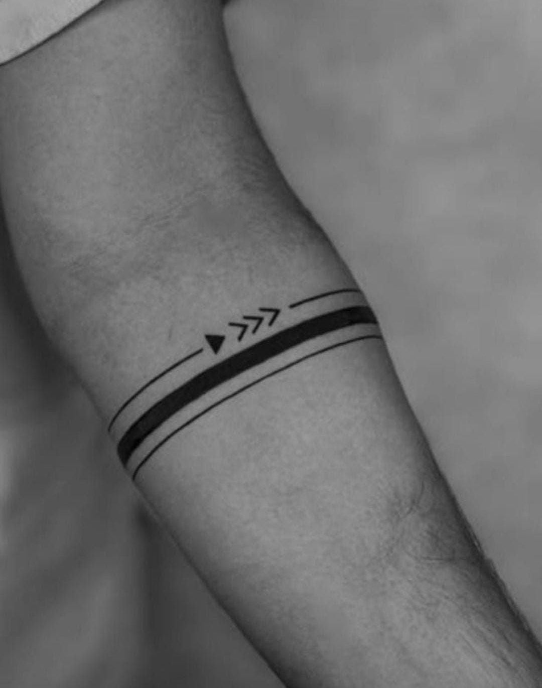 Minimal tribal arrow armband temporary tattoo design

