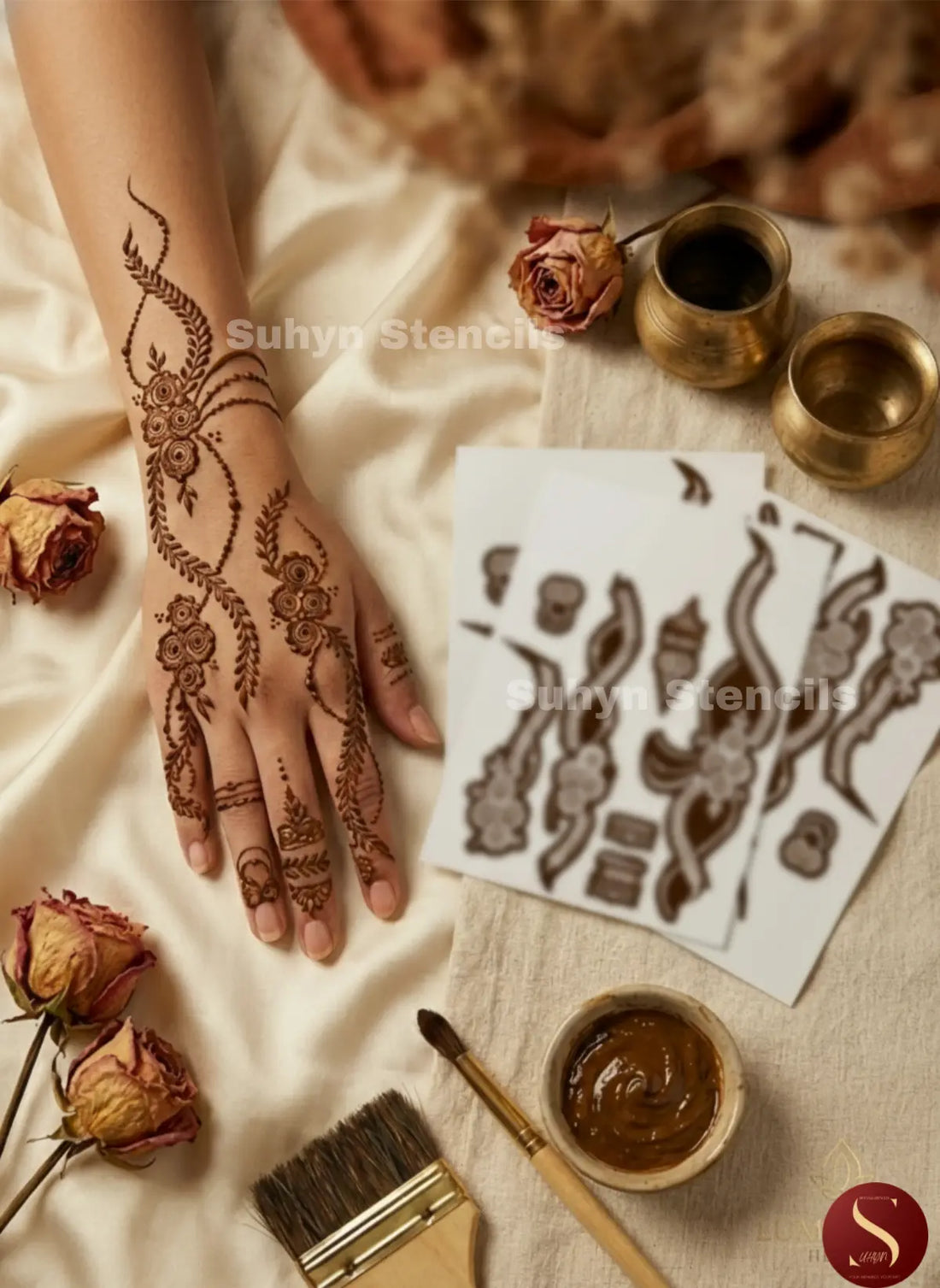 Vine ring Mehendi Sticker design for hand by Suhyn
