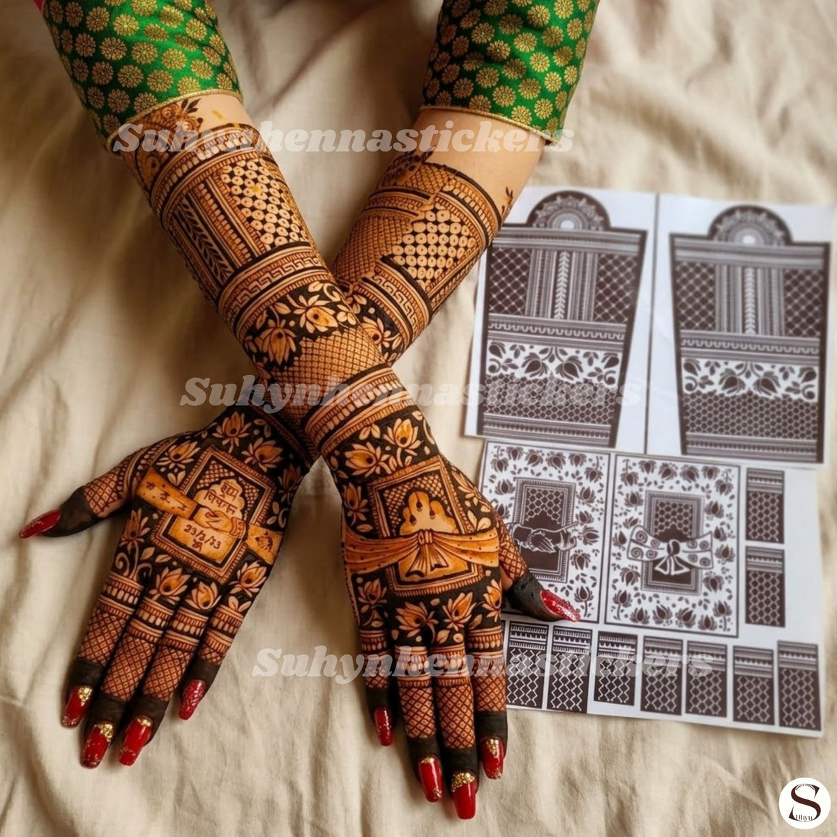 Grand Bridal Full Hand Mehendi Stencil | Intricate Traditional Pattern | SUHYN- L34